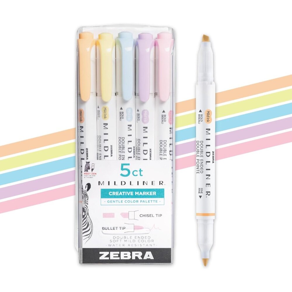 Mildliner Dual-Tip Highlighter Set, Broad and Fine Point Tips, No Bleed, Ideal f - Picture 1 of 9